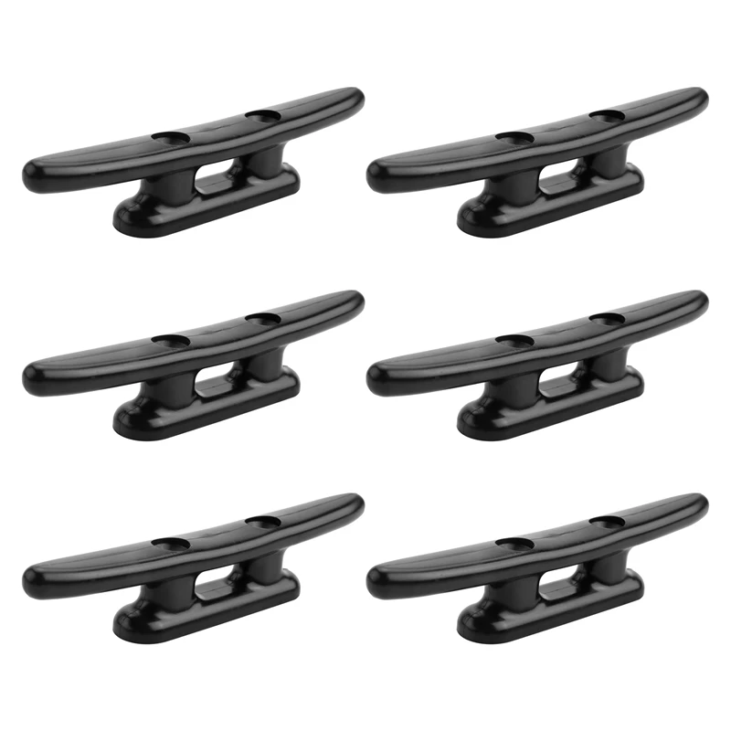 

6 Pcs Black Boat Cleat Kayak Cleats Boat Dock Cleats Kayak Canoe Cleat 4 Inch Nylon Cleats For Boat Mooring Accessories