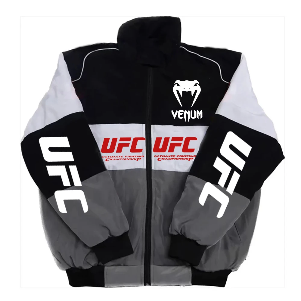 UFC outdoor windproof warm standing collar jacket men's winter fleece jacket lightweight sports running top workwear