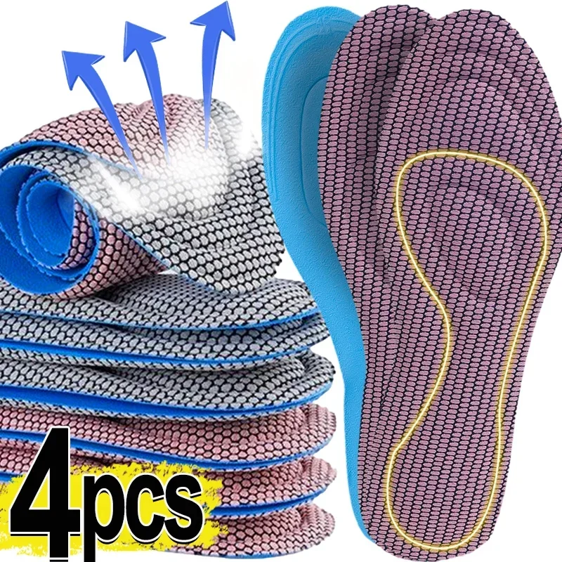 thumbnail image 1 of Plantillas ortopédicas de espuma viscoelástica 5D de 2/4 piezas para zapatos, desodorización antibacteriana, absorción del sudor, plantillas deportivas, almohadillas para correr, 1 of 5