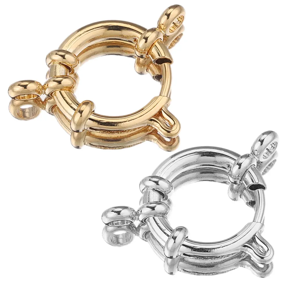 4pcs Stainless Steel Gold Chic Round Spring Lobster Clasp Hooks