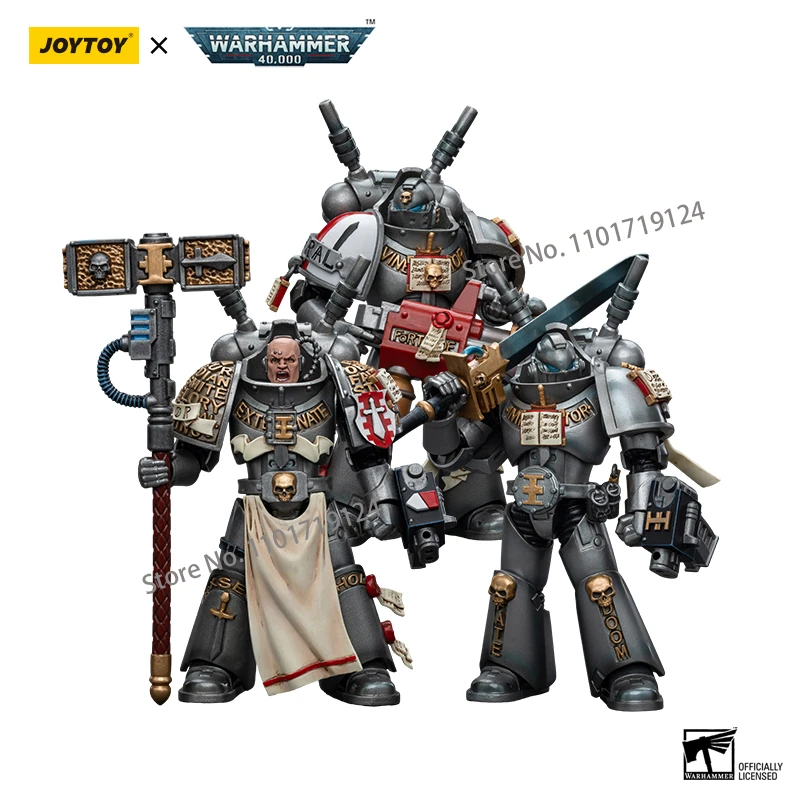 

JOYTOY Warhammer 40K 1/18 Grey Knights Interceptor Squad Justicar Incinerator Storm Bolter and Nemesis Force Sword Action Figure