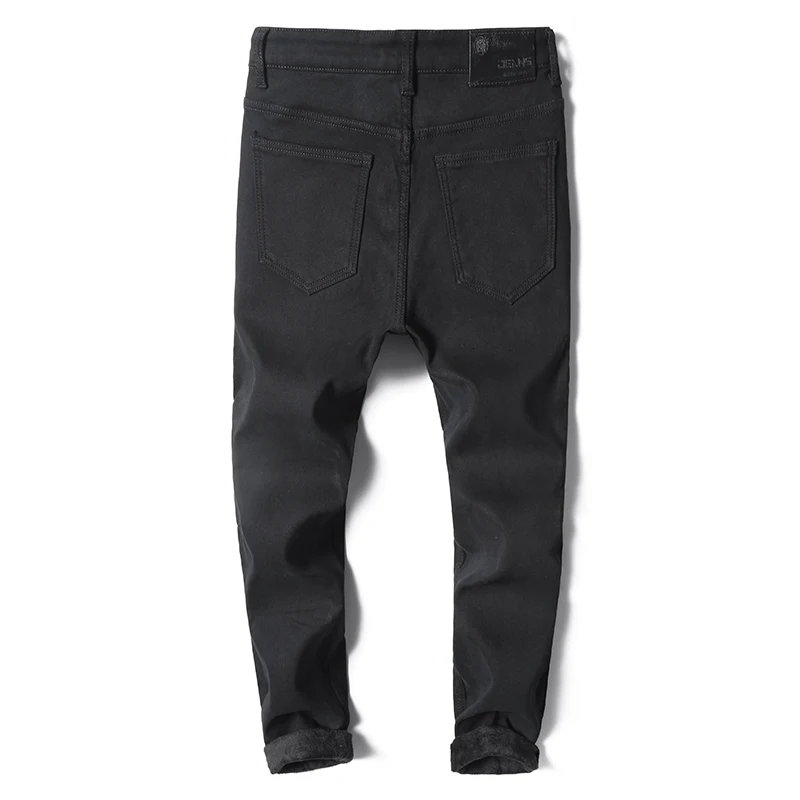 Man Lamb Fluff Pants Washing Stretch Jeans Casual Slim Fit Trousers Male Plus Size Pencil Pants Denim Skinny Jeans for Men denim pants denim trousers men trousers