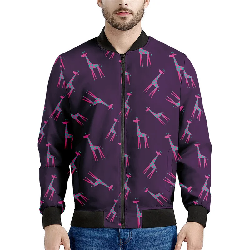 thumbnail image 1 of Chaqueta con estampado 3D de jirafa y dibujos animados para hombre, sudadera holgada, chaqueta informal con cremallera para niño, ropa de calle, abrigo, 1 of 5