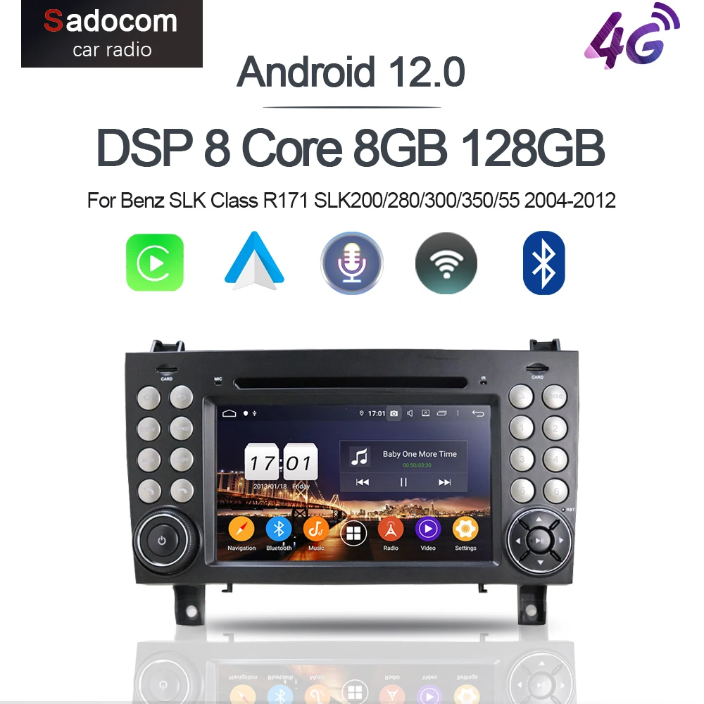 

Android 13.0 car radio 8GB RAM 256G 8Core Car DVD Player For Benz SLK Class R171 SLK200/280/300/350/55 2004-2012 RADIO PX6 2 din