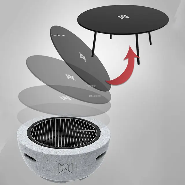 Minimalista Tűz Gödrök Otthoni Beltéri Fűtési Grill Állvány Északi Kültéri Kerti Máglya Parti Grillezett Brazier Asztali Kemping Kemence - Image 5