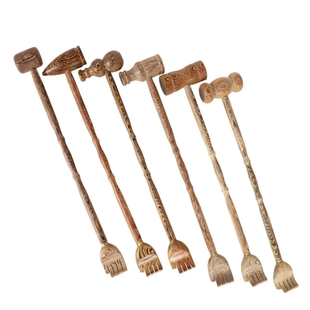 Wing Wood Double Head Wooden Massager Cervical Relax Knock Back Neck Waist Back Scratcher Meridian Clap Board weizhuang imitation chicken wing wooden pen holder 6 pin 12 hanging removable brush desktop storage four treasures of