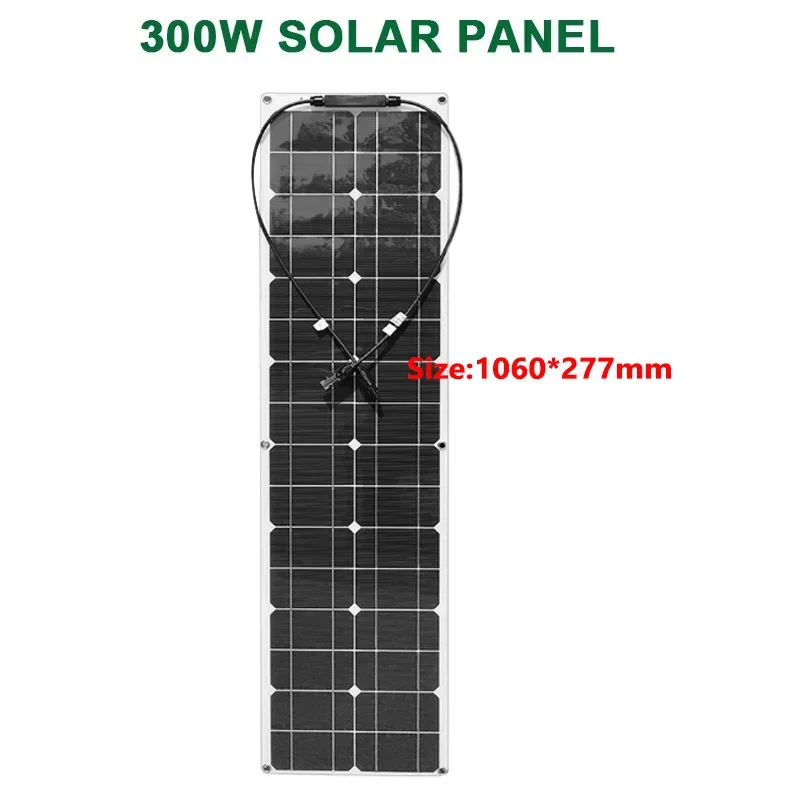 600W 300W Flexible Solar Panel Kit 12V Battery Charger Monocrystalline Cell Solar System For Outdoor Camping Yacht Car RV Boat