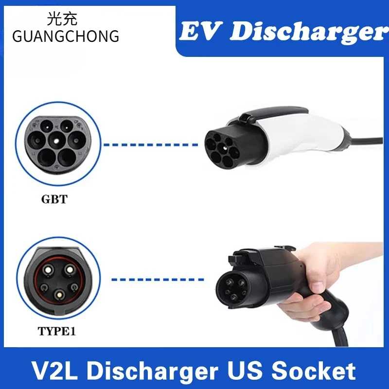 BYD V2L Electric Car Discharge GBT To US Plug Three Hole Socket
