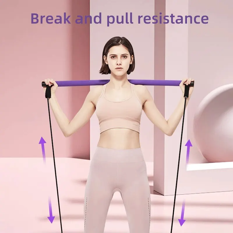 Pilates Bar Kit with Resistance Band-Full Body Workout Shaping at Home Gym with Yoga Bar and Pilates Band for Women and Men fitness resistance band,fitness accessories