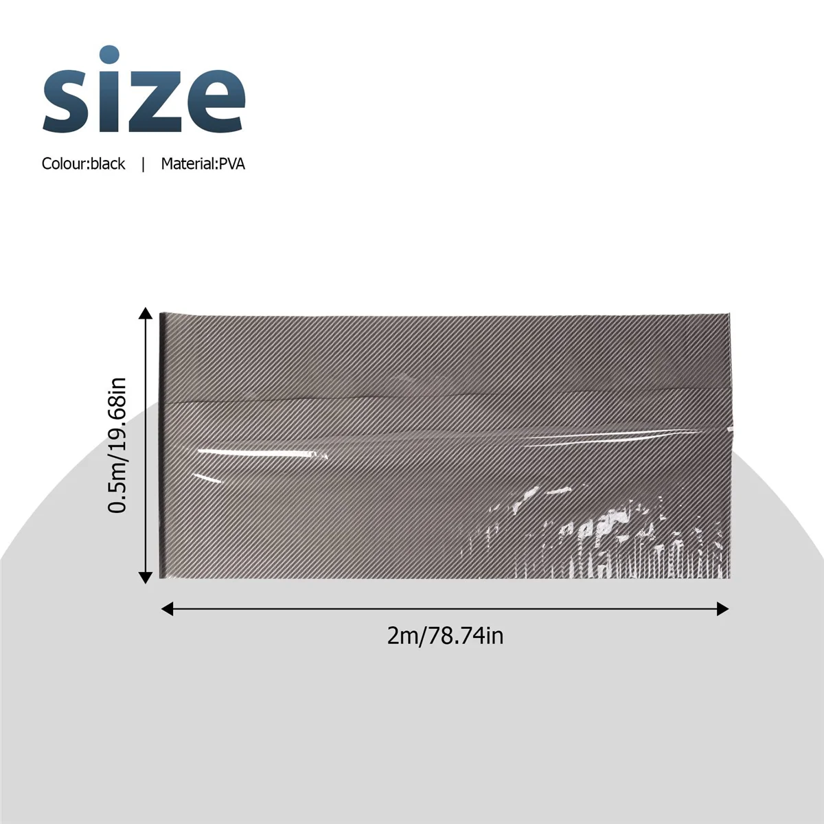 0.5x2M Black Carbon Fiber Print Water Transfer Dipping Hydrographics Hydro Film