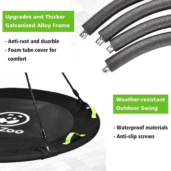 Tree Swing, 60 inch Swing for Whole Family, 900lbs Weight Capacity, w/Adjustable Hanging Straps, for Outdoor Backyard 3