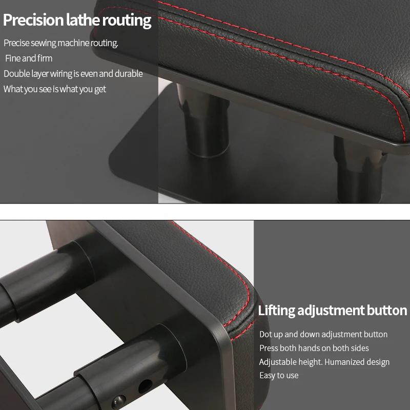 JFBONIN Universelle Premium PU-Leder Auto-Armlehnenauflage Rutschfeste Weiche Schaumstoffpolsterung ABS-Kunststoffrahmen Konsolenabdeckung – Detail 13