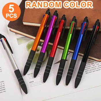 5 penne a sfera a tre colori, con clip per appendere, facili da trasportare, scrittura fluida, non si rompono facilmente, adatte per prendere appunti in classe, organizzare i materiali di studio, evidenziare punti importanti nei documenti, pianificare gli orari, ecc., Festa della mamma
