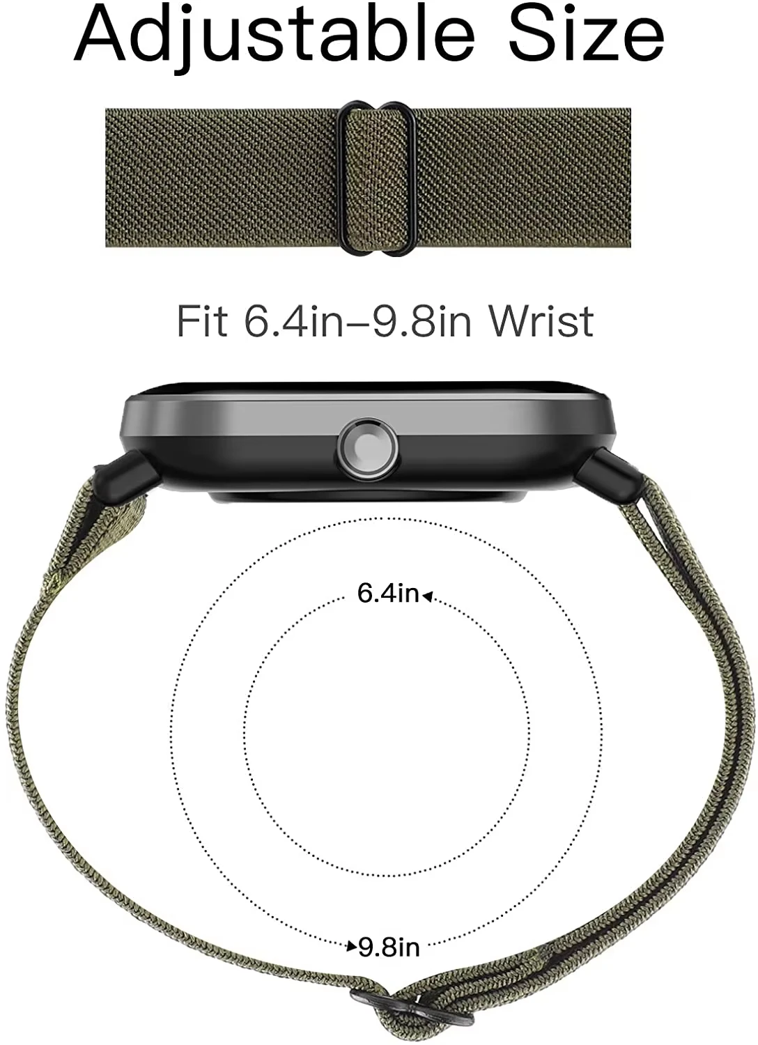 Adjustable Elastic Nylon Strap for Smartwatch - Breathable and Durable Bracelet Band