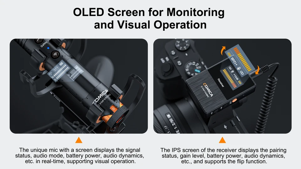 2.4Gスーパーカーディオイドコンデンサーワイヤレスショットガンマイク VM30 COMICA VM30 2.4G スーパーカーディオイドコンデンサーワイヤレス