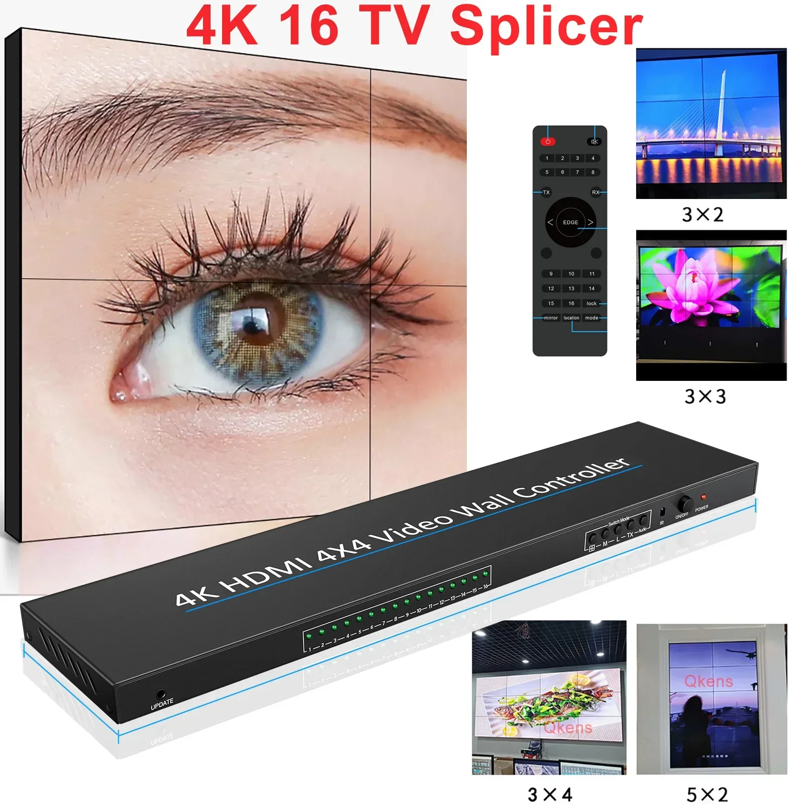 4K 4X4 Hdmi Video Wall Controller 2 3 4 6 8 9 10 14 15 16 Tv Wall Video Splicer 2X2 3X3 3X4 2X6 3X5 Hdmi Video Controller A Parete