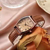1pcs Vintage Wine Bucket Quartz Watch for Women Fashion Simple Belt Watch Temperament Accessories Girl Party Gifts 1