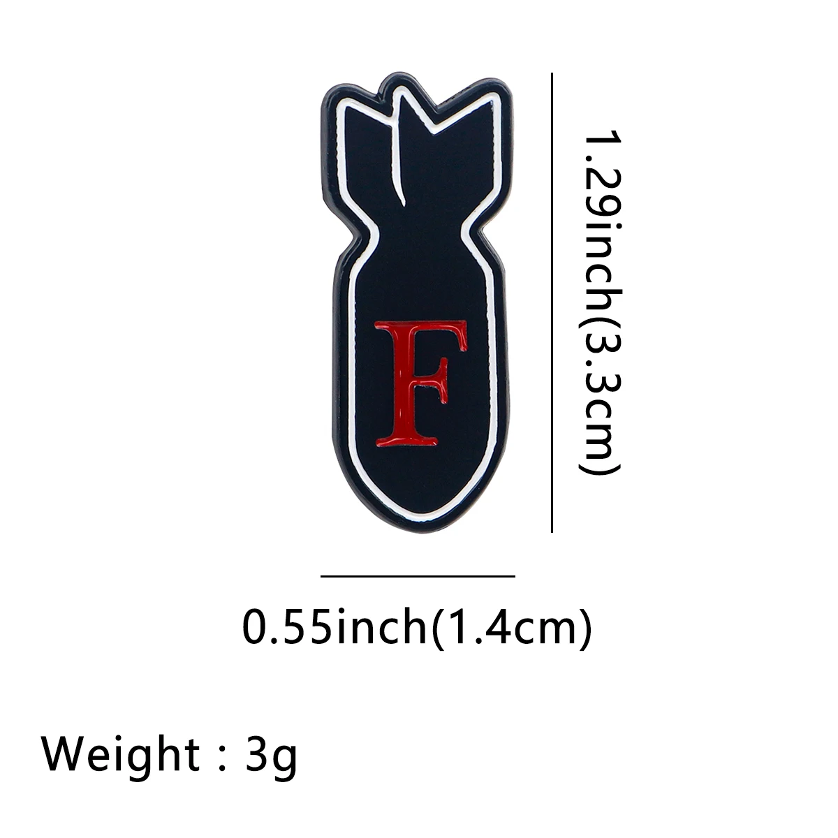 Stylish Black Cartoon Nuclear Bomb Enamel Pin - Perfect Accessory