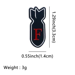 Stylish Black Cartoon Nuclear Bomb Enamel Pin - Perfect Accessory (1)