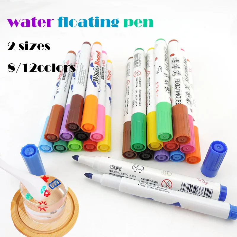 8/12 Colors Magical Water Floating Doodle Pens Water Painting Pen Kids  Drawing Early Education Magic