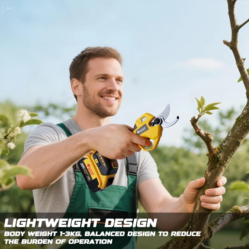 전기 여신 브러시리스 45mm 전기 가지치기 가위 Dewalt 20V 배터리 무선 과일 나무 분재 전기 가위