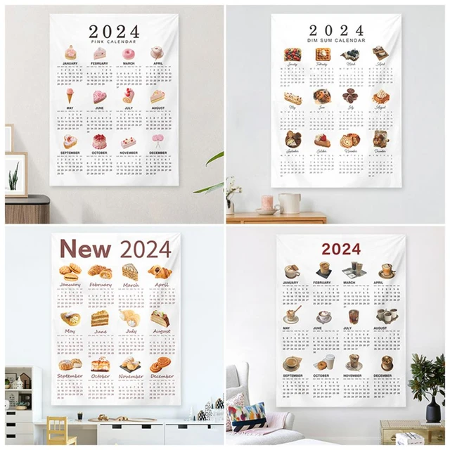 Acheter Calendrier mural 2024 de 12 mois, grand, doux et lavable