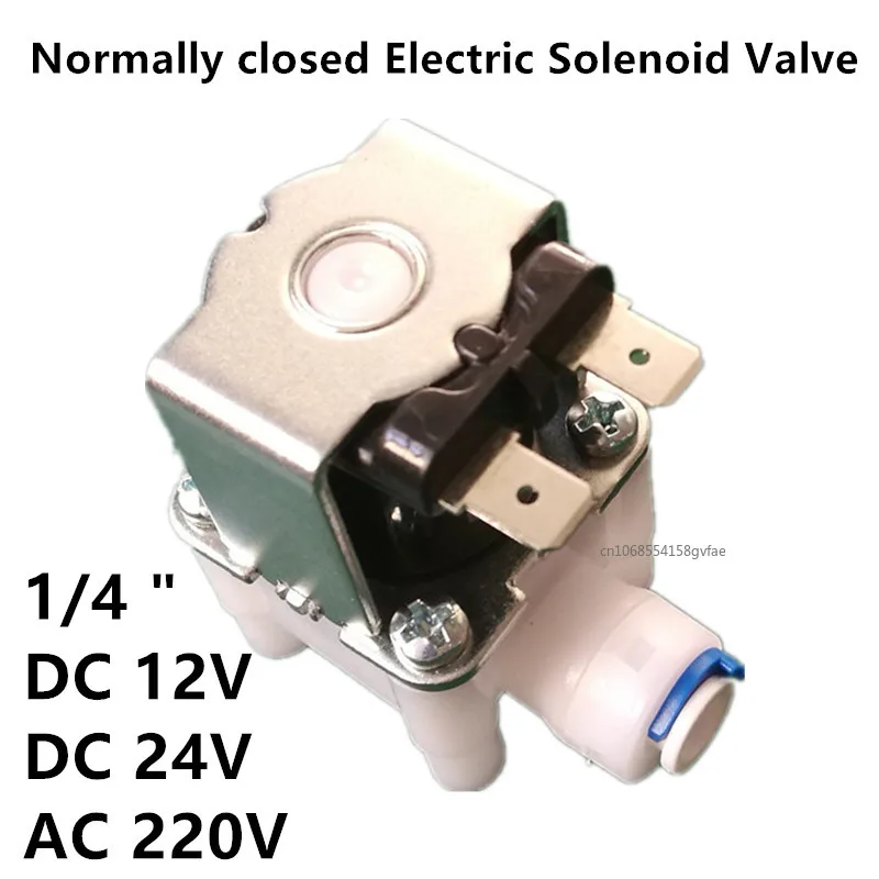 

Normally closed Electric Solenoid Valve Magnetic DC 12V Water Inlet Flow Switch 1/4 " 12V 24V 220V Magnetic Controller Dispenser