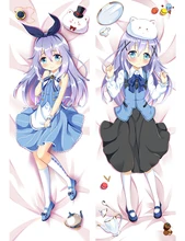 

4Size Anime Is The Order a Rabbit Chino Pillow Moegirl Pillowcase Hugging Body Pillow Cover Dakimakura Cartoon Pillows Customize