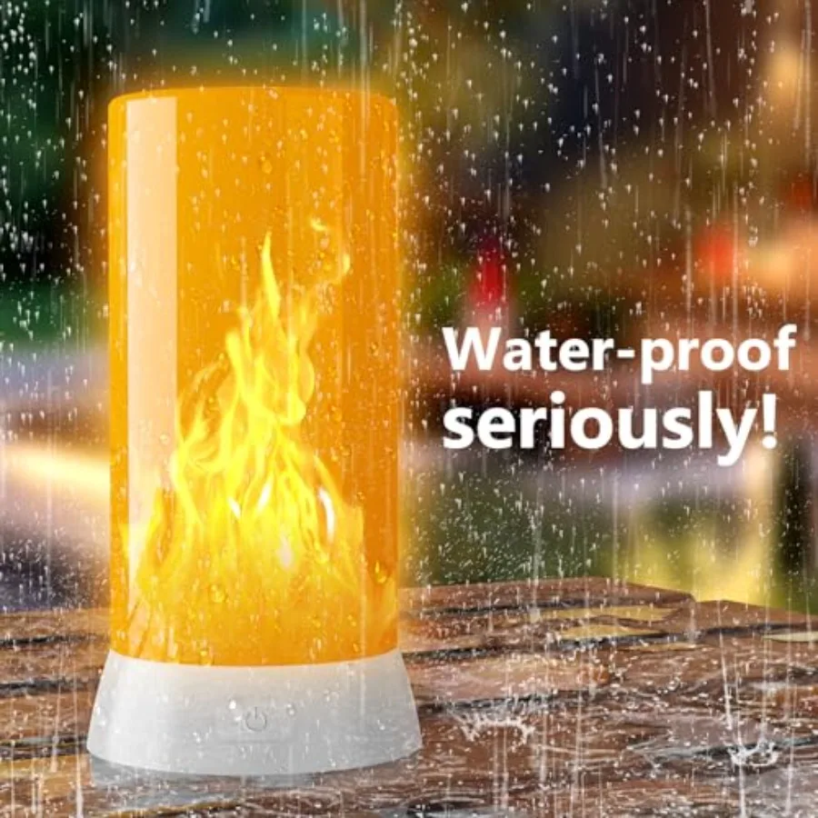 2PCS LED Flame Light USB Rechargeable Flame Lamp with Remote Timer Waterproof Dimmable Flameless Candles Light for Home Party G