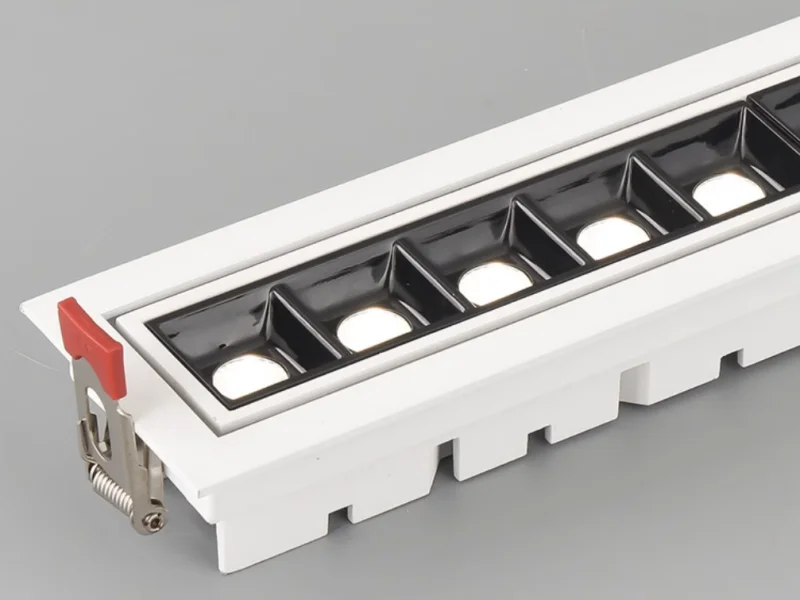 매입형 조절 가능 10W 20W LED 천장 통 디밍 가능 크리에이티브 눈부심 방지 선형 그릴 라인 조명 복도 스트립