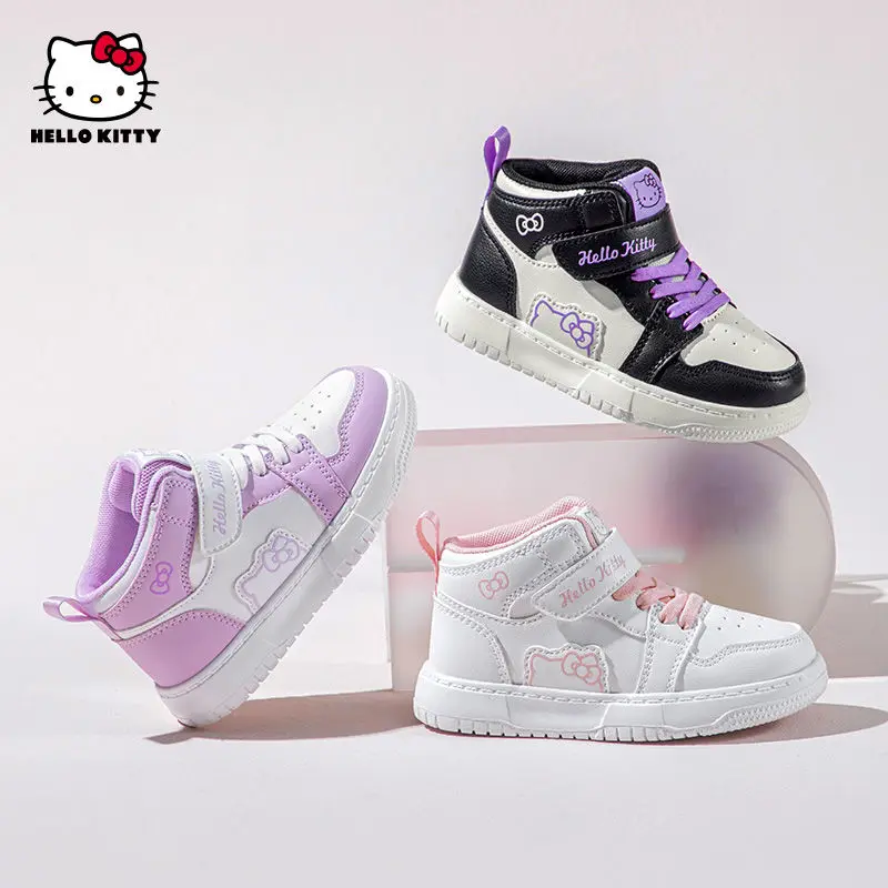

Sanrio Anime Kawaii Hello Kitty Children's High-Top Sports Shoes Cute Cartoon Student White Shoes Casual Shoes Birthday Gift