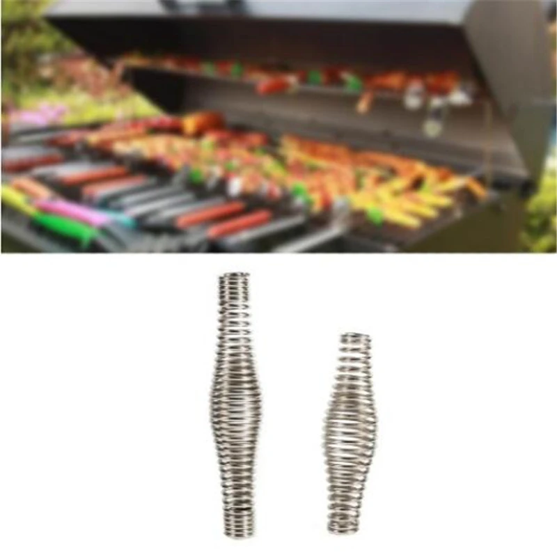 Barbecue Grill Basket Nickel Plated Handle Spring Stainless Steel High-temperature Resistant Drum Spring Camping Barbecue Tool
