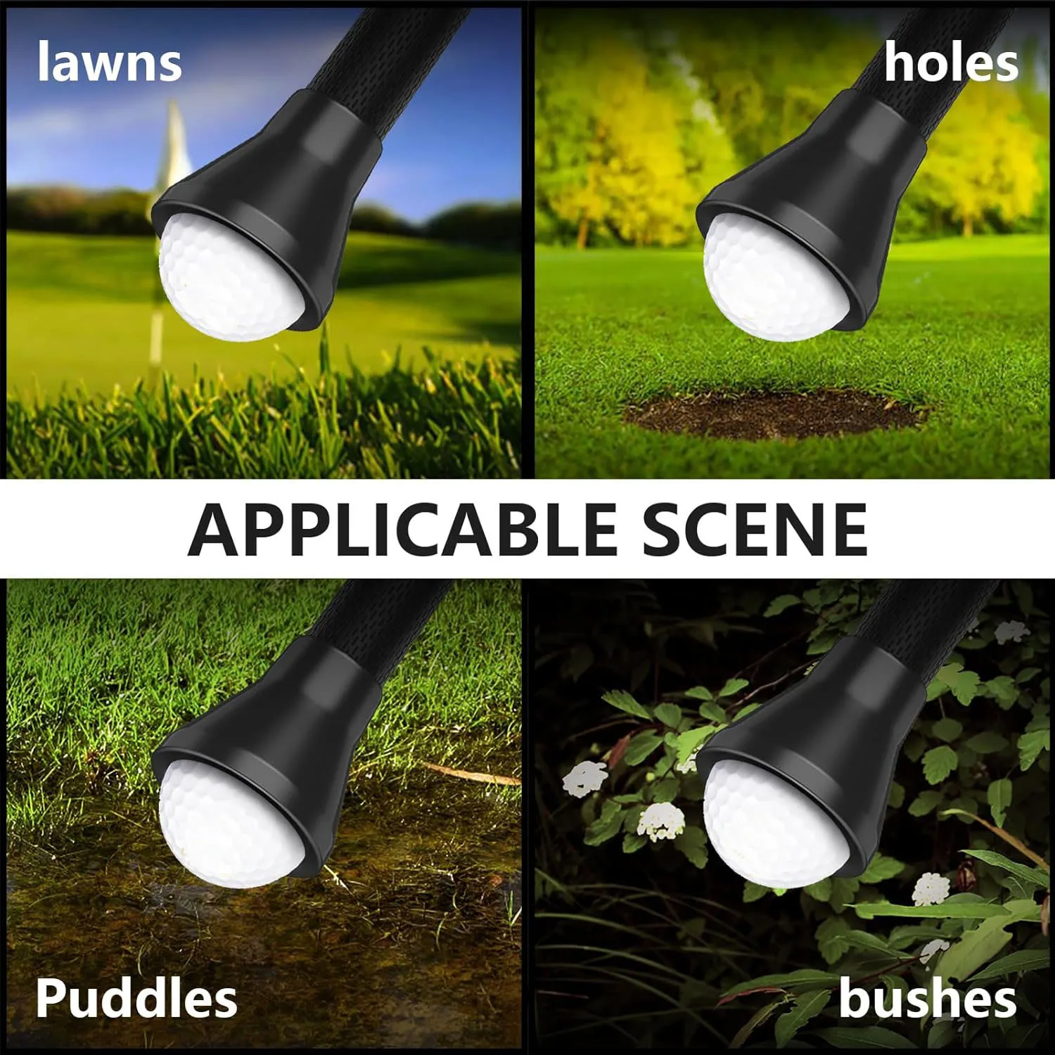 Golf Ball Retriever 2pcs Quick-Install Golf Ball Picker Upper Tool,Durable Golf Ball Grabber for Putter Swing Handle 5