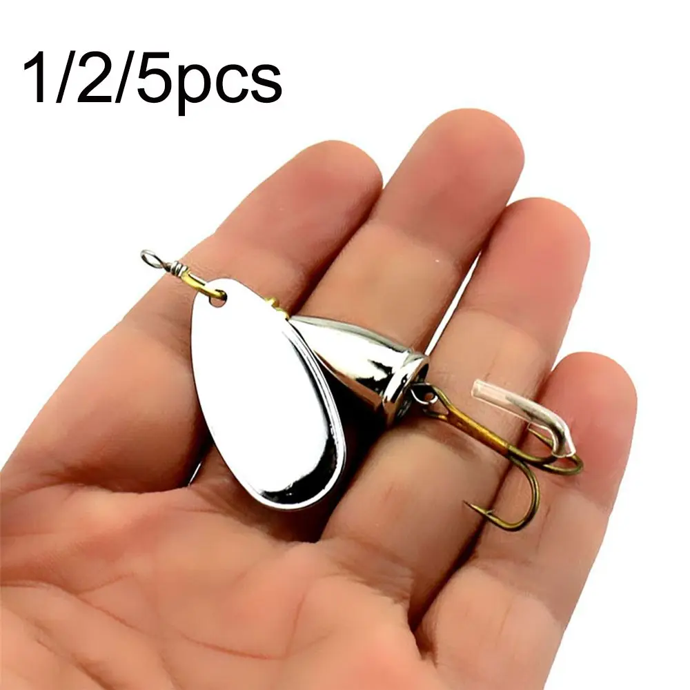 1/2/5pc 6.5CM 8.5G Metal Sequins Spoon Spinner Treble Hook Crank Bait Fishing Lure