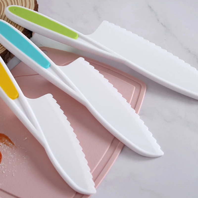 어린이 플라스틱 요리 세트, 안전한 요리 요리사 칼 및 도마, 과일 샐러드 칼, 9 개
