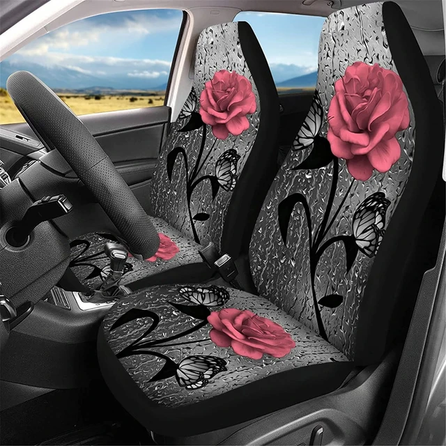 Car Coaster, Car Accessories for Her, Pink Black Paisley Auto