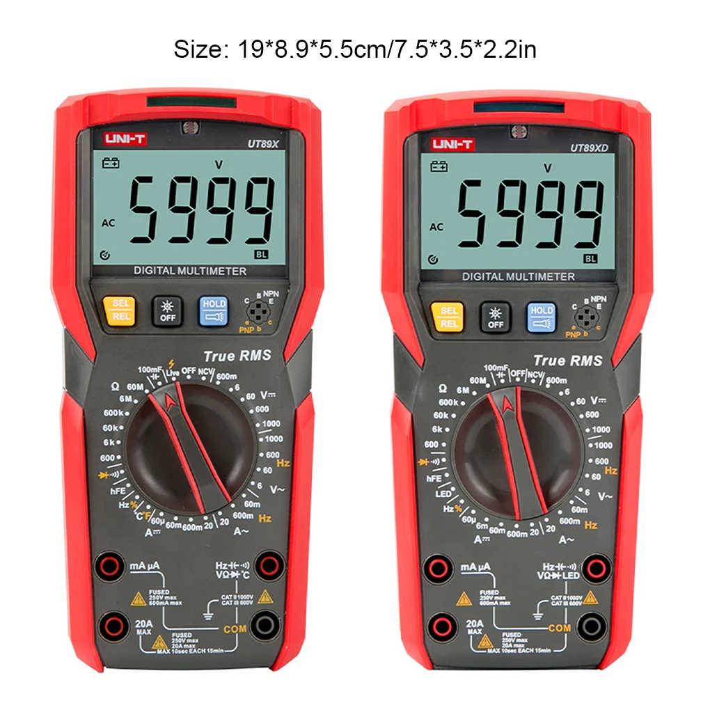 UNI-T Digital Multimeter Professional AC DC Electrical Multi Meter UT89X UT89XD AC DC Voltmeter Capacitance Resistance Tester