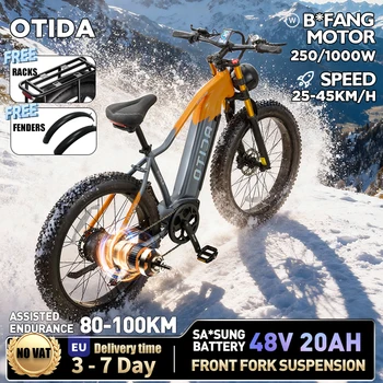OTIDA Nuovo RX50 1000W50KM/H Mountain Bicicletta Elettrica 48V20AH Batteria Al Litio 26 Pollici Fatbike Bici Elettrica Per Adulti Moto