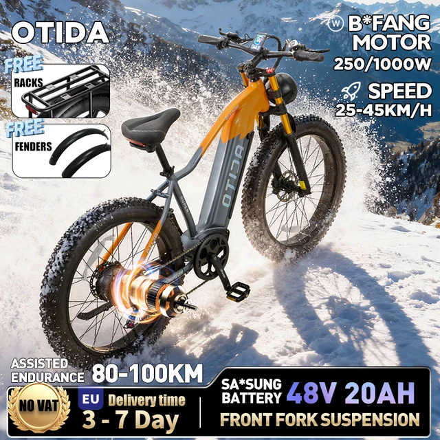 OTIDA nouveau RX50 1000W50 KM/H vélo électrique de montagne 48V20AH batterie au Lithium 26 pouces Fatbike vélo électrique pour adultes moto 1