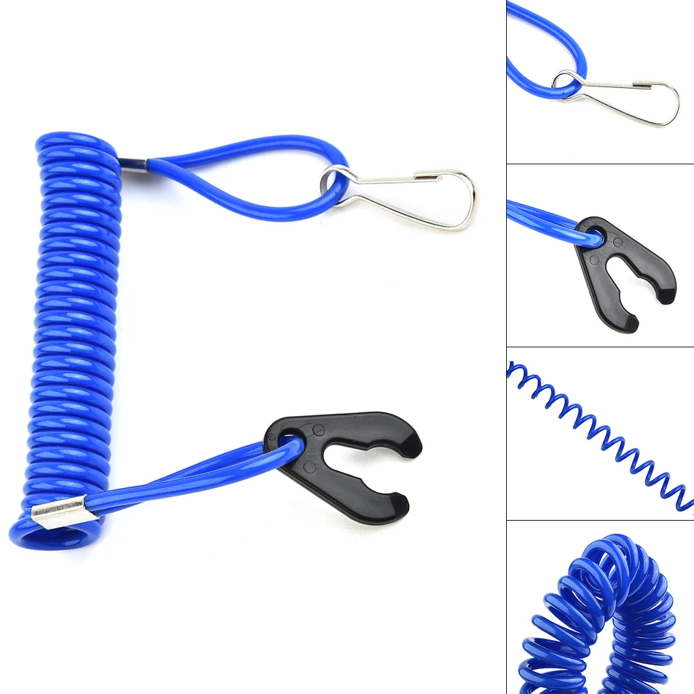 Jet Ski Outboard Stop Kill Key Floating Safety Lanyard Rope Blue For Honda Boat Engine Attachments twisted rope polypropylene 8 mm 500 m blue