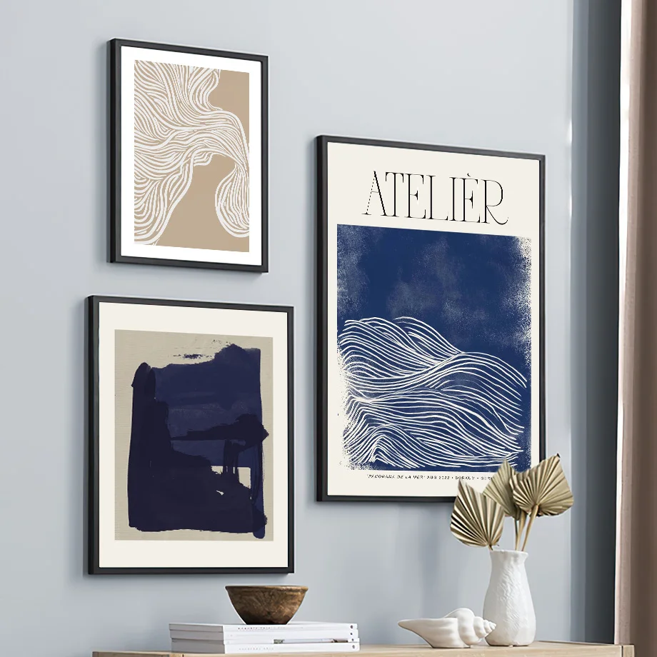Abstract Blue Vintage Posters And Prints Matisse Line Girl Wall Art Canvas Painting Hotel Bar Pictures Living Room Home Decor 3