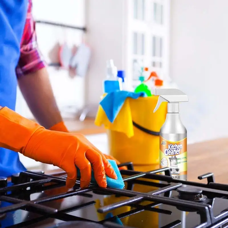 Heavy Oil Cleaner Powerful Kitchen Oil Stain Degreaser Stains Remover Cleaning Grills Ovens Home Cooktop Cleaning Spray