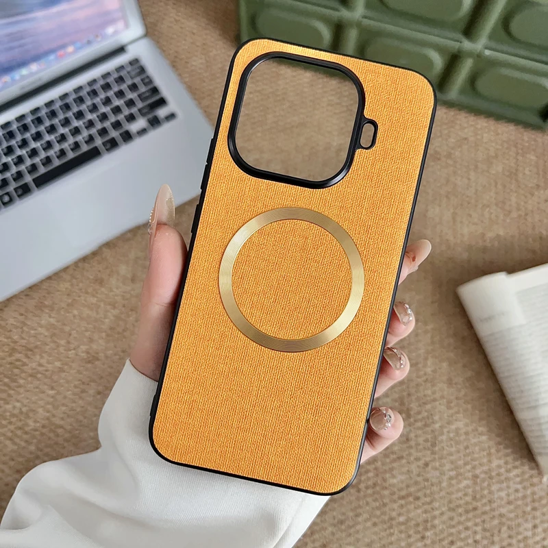 Premium Magnetic Woven Cloth Pattern Anti-Slip Protective Phone Case