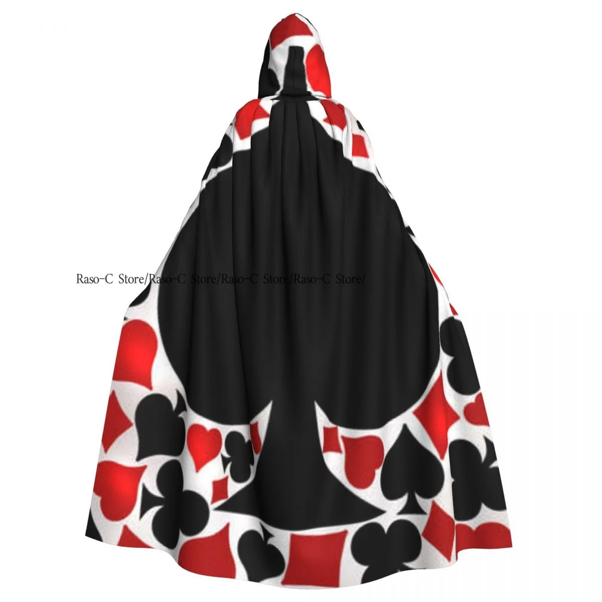 

Hooded Cloak Unisex Cloak with Hood Poker Spade Card Cloak Vampire Witch Cape Cosplay Costume