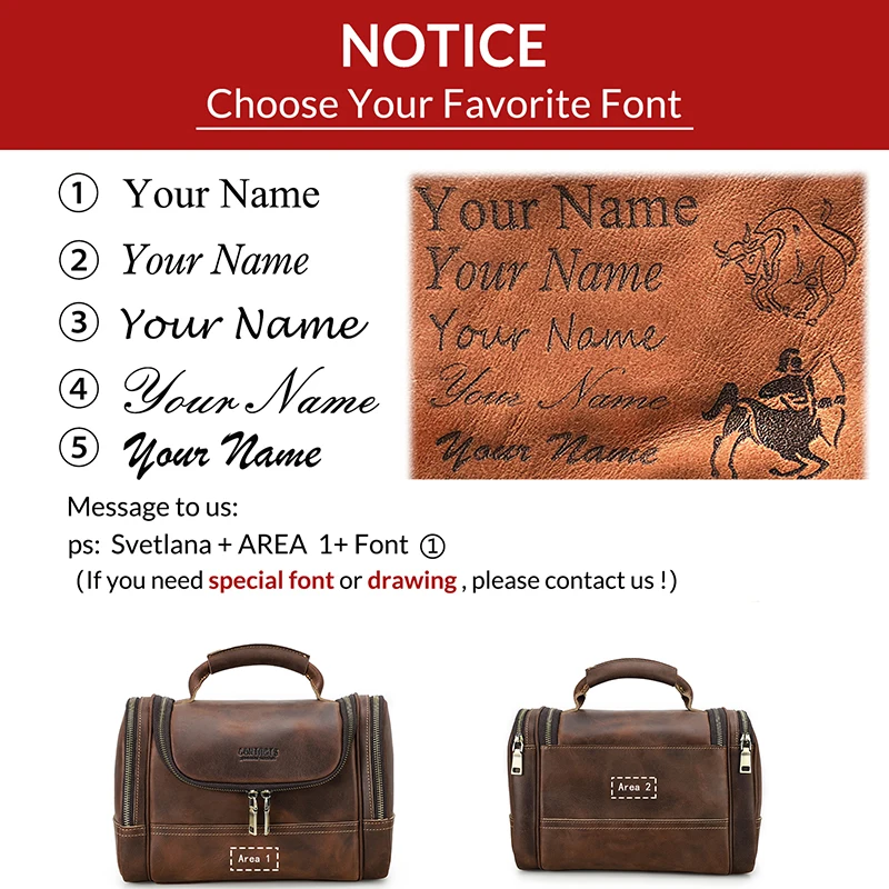 Contact's Men Business Travel Wash Toiletry Bag Crazy Horse Leather Washing Tool Storage Bag Cosmetics Handbag 6