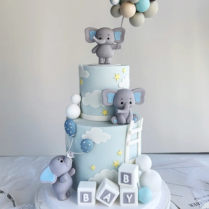 26 Pezzi Decorazioni Per Torta A Tema Elefante - Palline In Schiuma E Topper In Argilla Per Baby Shower E Feste - Foto 7