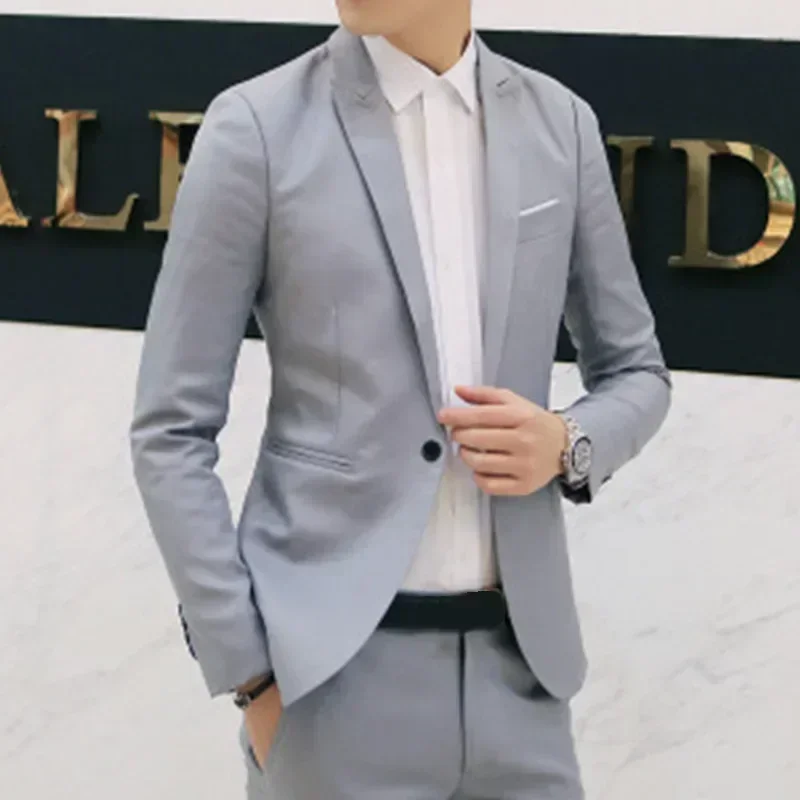Men Suit Jacket Mens Blazers Coat Autumn Spring Business Casual