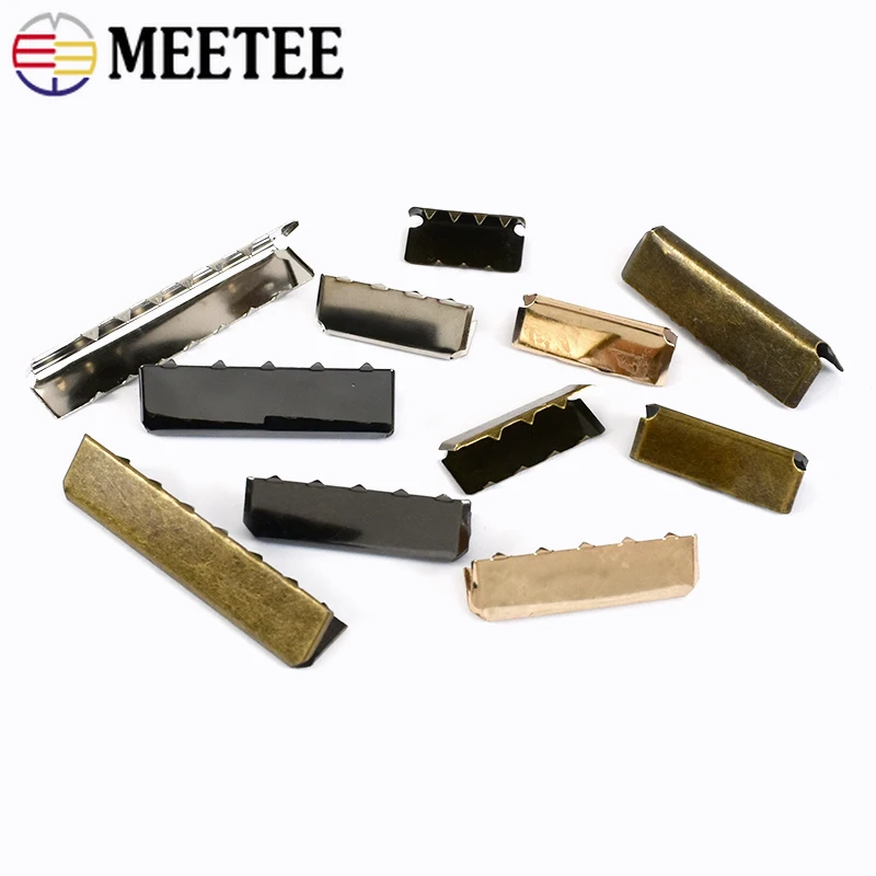 Meetee 금속 테일 클립 버클, 멜빵 엔드 클립, 스토퍼 단추 가방, 지퍼 정지 걸쇠 하드웨어 액세서리, 20-60mm, 10 개, 20 개, 30 개