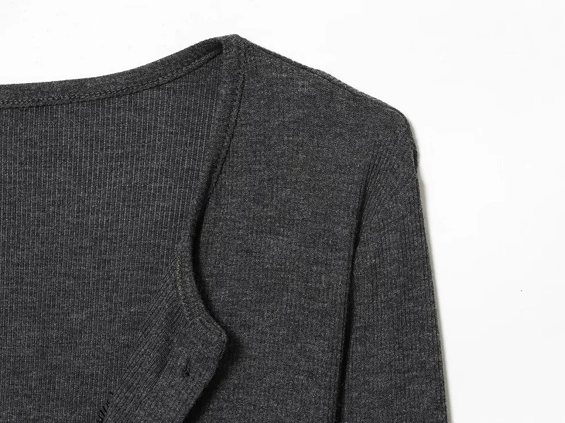 MUJER Kurze Spitzenjacken für Damen, schwarzes Strickoberteil, sexy Damenmäntel mit Knöpfen, Frühlingsneu in Mäntel und Jacken für Damen – Detail 10
