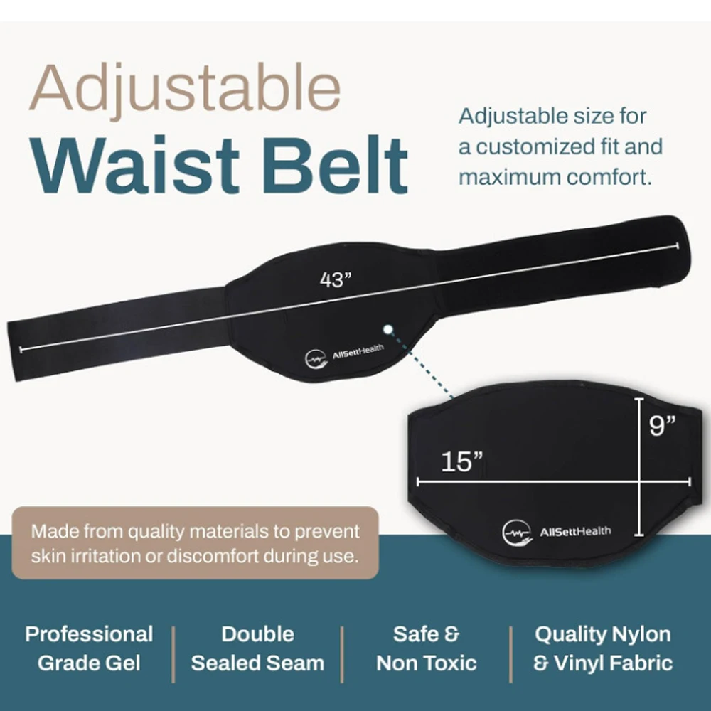 Hot & Cold Compress Therapy Lower Back Ice Belt Adjustable Orthopedic Lumbar Back Brace Support Waist Support Belt  Back Pain